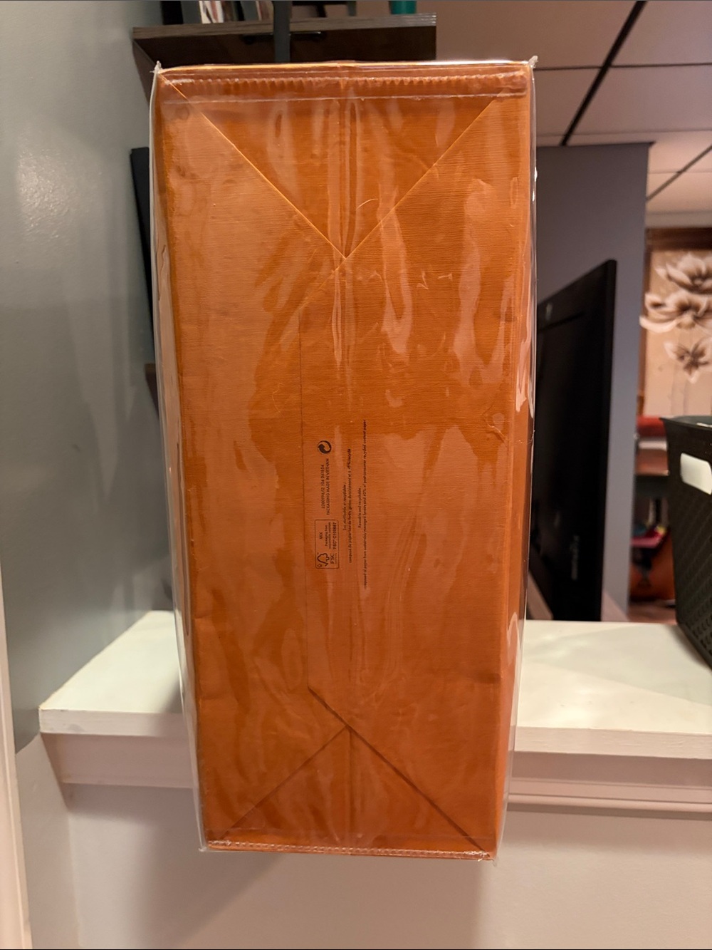 Louis Vuitton Orange Clear Tote with Gold Chain and Pink Scarf Accent - Picture 4 of 13